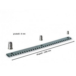 Listwa zębata stalowa ocynkowana 8x30x1000mm z tulejkami - uniwersalna NICE BFT CAME KEY FAAC KING GATES